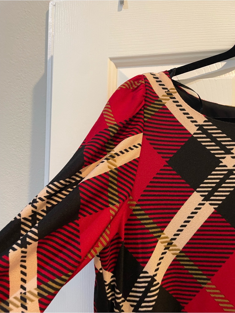 JH Collectibles Red and Black Plaid Midi Dress - Picture 2 of 6